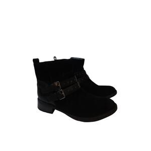 Clarks Swansea Ankle Boots Black Suede 9 M Side Zip